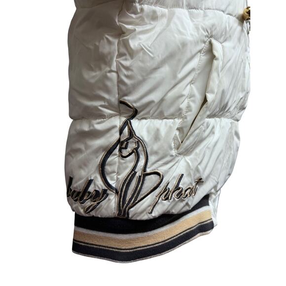 Baby Phat White Down Puffer Zip Hood Vintage Y2K Jacket Coat Medium Streetwear - Picture 11 of 16